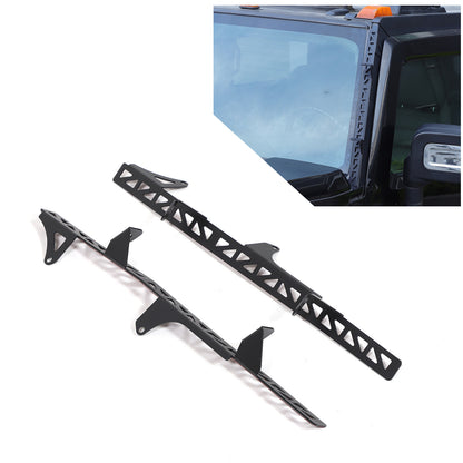 Black Steel A-Pillar LED Light Bar Mount Bracket For Hummer H2 2003-2009 4