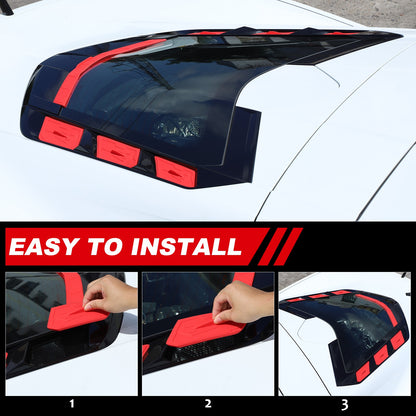 Red Rear Hatch Hood Car Wash Covers Air Vent Inserts For Corvette C8 2020-26 US 5