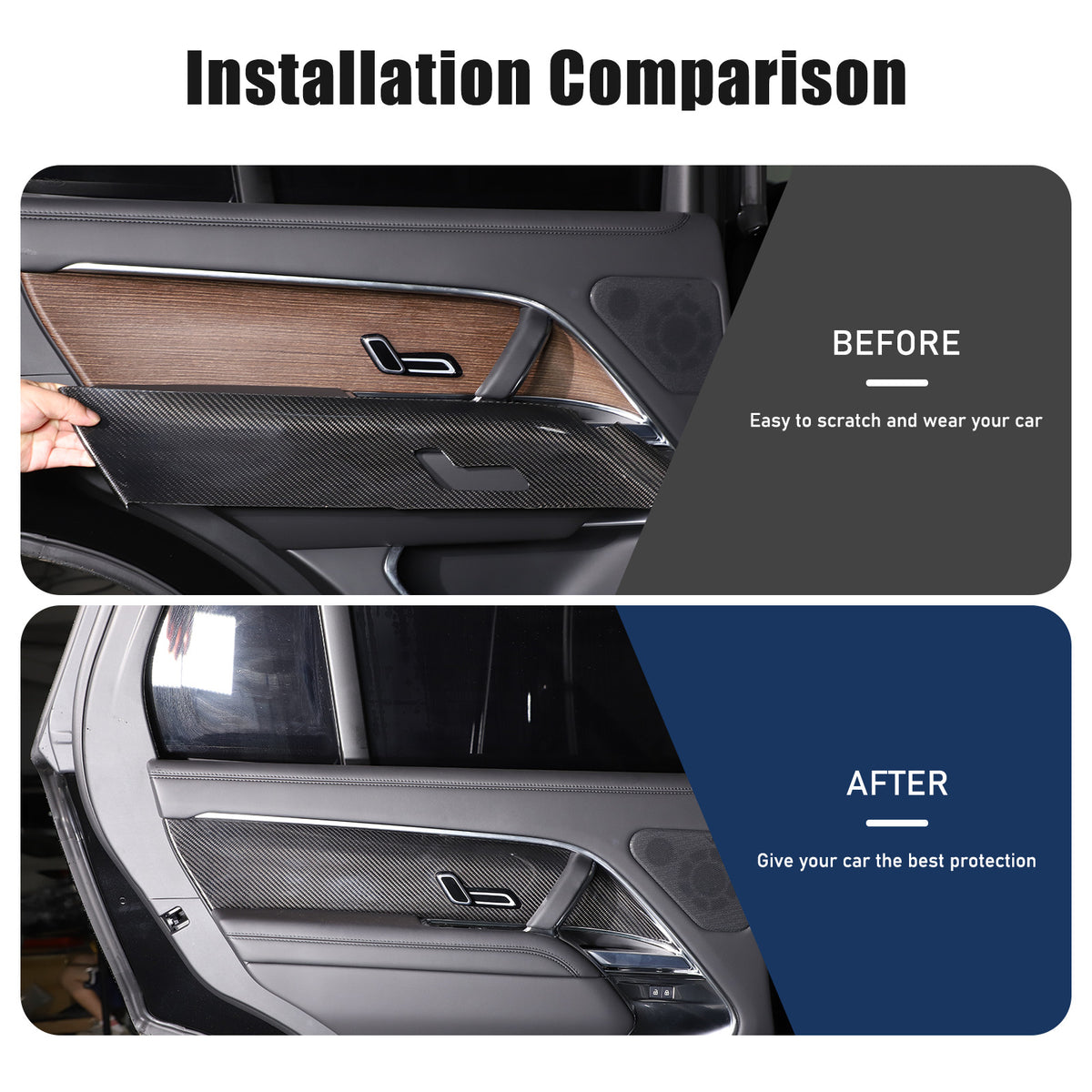 Real Carbon Fiber Interior Door Panel Cover Trim for LR Range Rover Sport 23-24 9