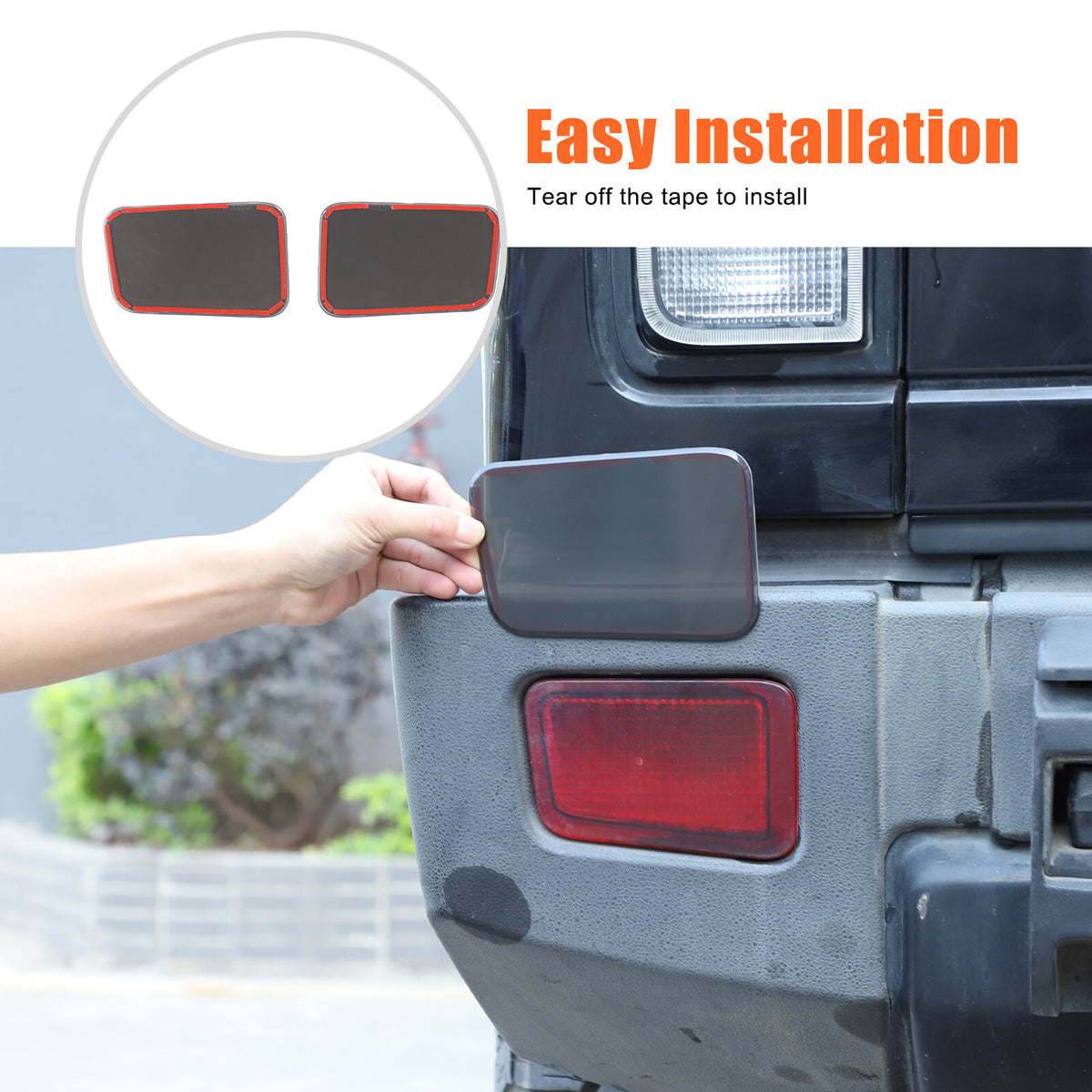 Smoked Black Rear Tail Light Lamp Decor Cover Trim For Hummer H2 2003-2009 6