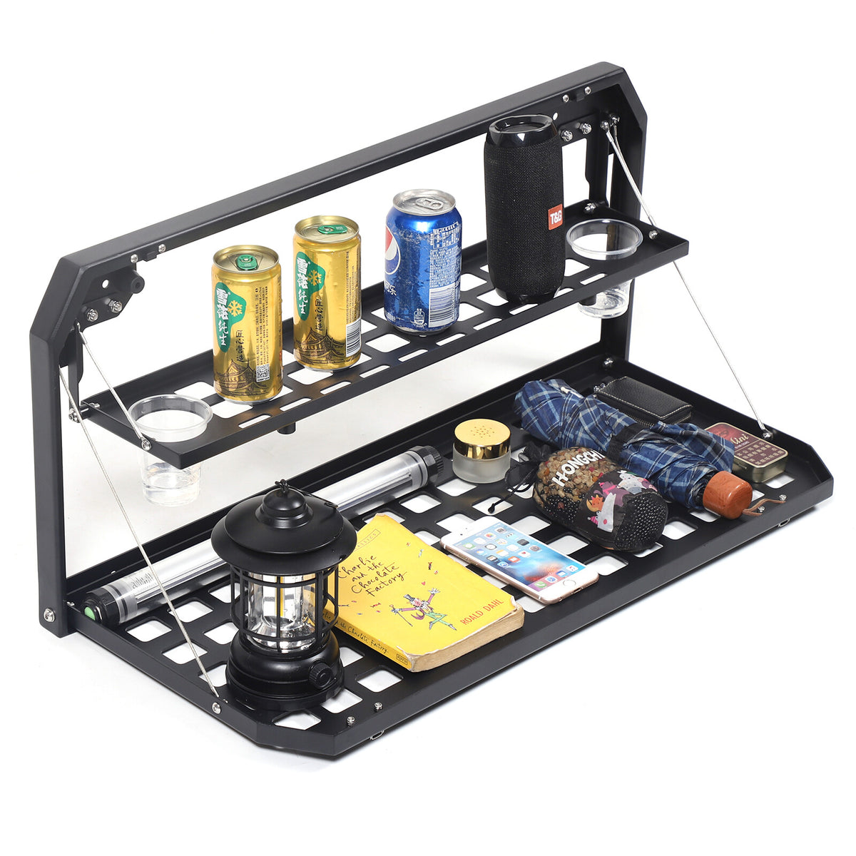 Alloy Rear Tailgate Shelf Rack Foldable Table For Land Rover Defender 2020-24 US 10