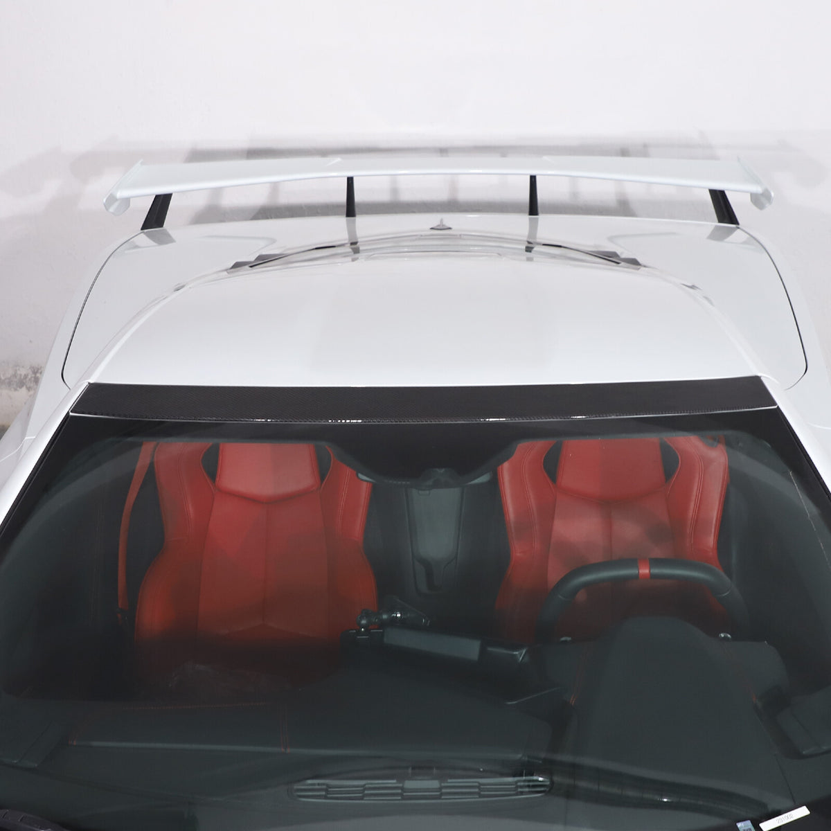 Real Dry Carbon fiber Upper Outer Moulding Trim Top Windshield For Corvette C8 6