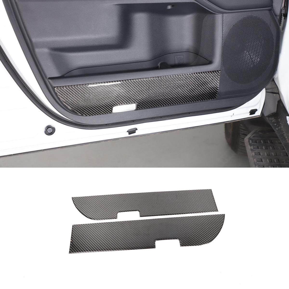 Carbon Front Door Panel Anti-Kick Trim Sticker For Toyota Land Cruiser LC250 24+ 2