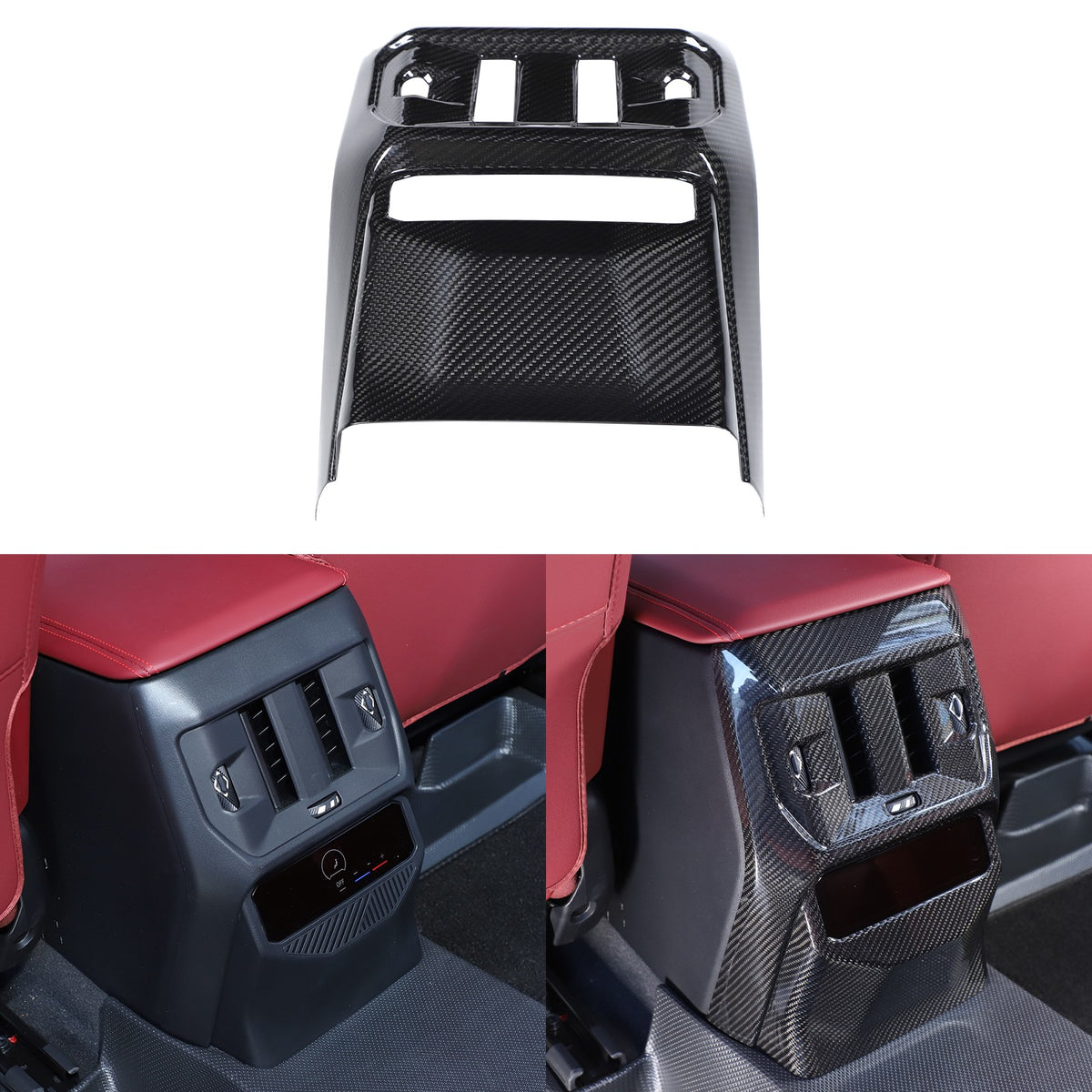 Real Carbon Fiber Rear Air Conditioning Vent Trim Cover For BMW X3 G45 2025+ 8