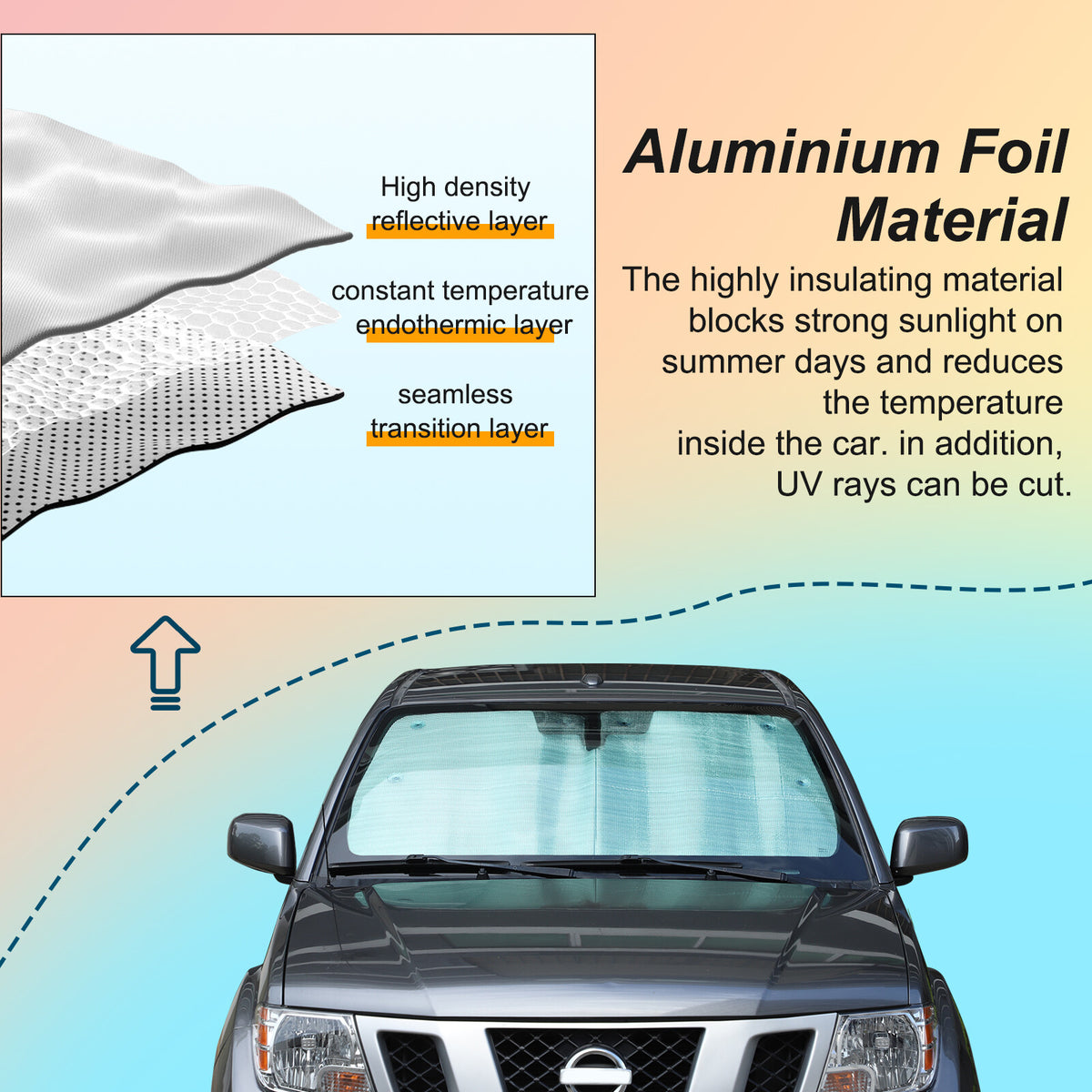 Car Sun Shade Windshield Window Cover For Nissan Frontier King Cab 13-21 US 24