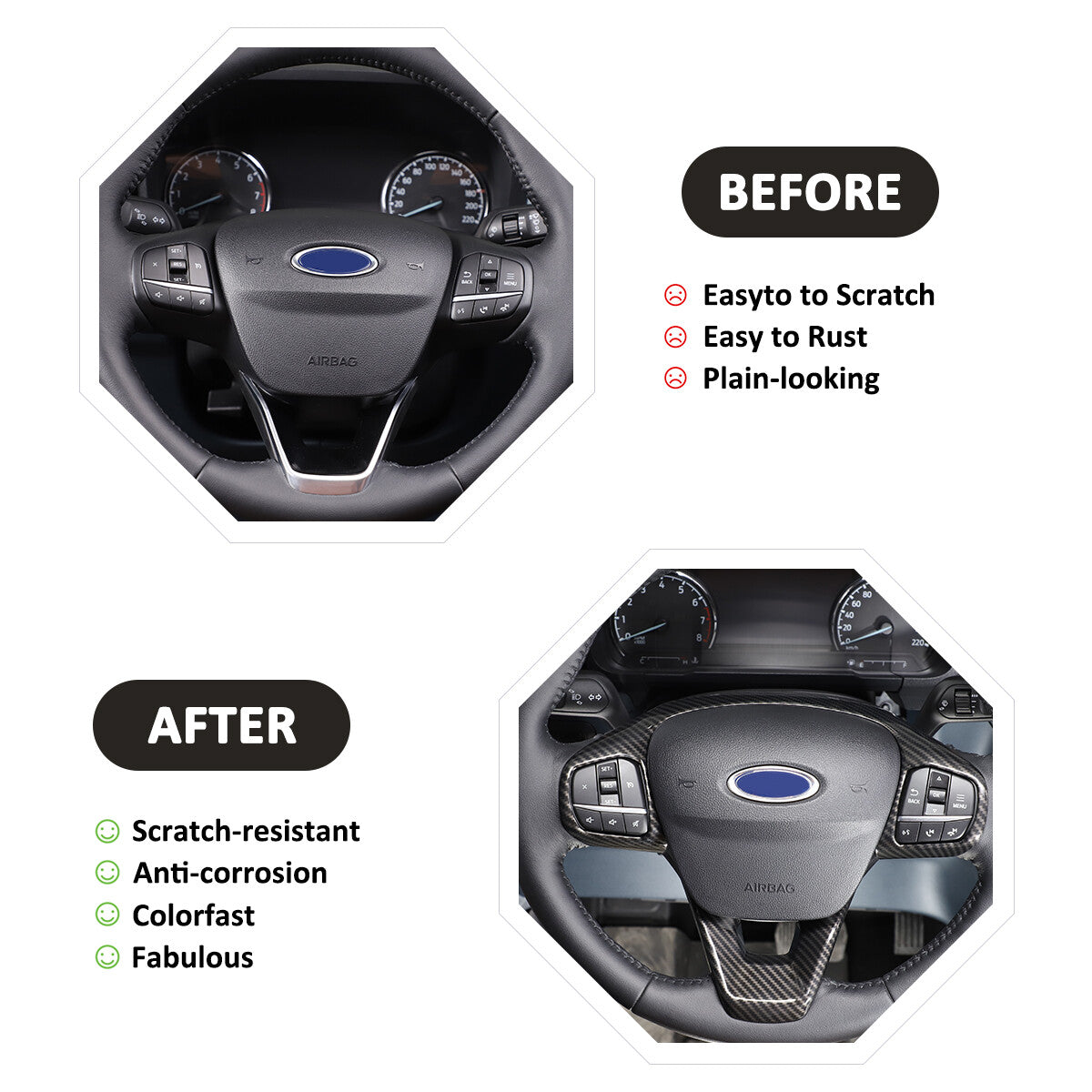 Carbon fiber ABS Full Set Interior Decoration Cover Trim For Ford Maverick 2022 11