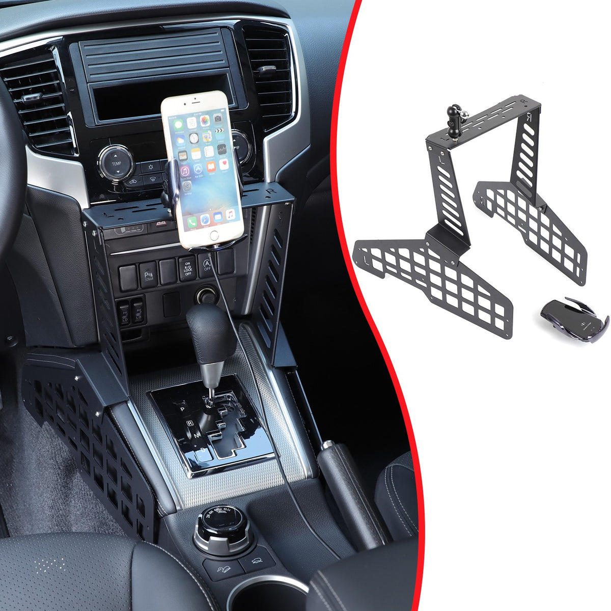 Wireless Center Molle Panel Device Mount For Mitsubishi L200 Triton 2019-23 1