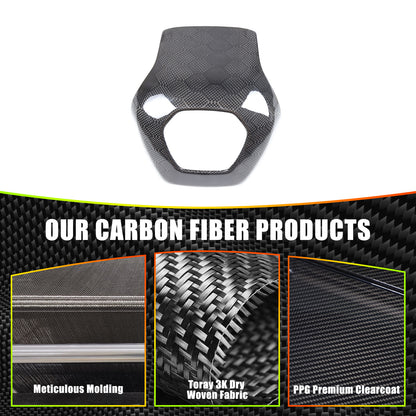 Real Honeycomb Carbon Fiber Steering Wheel Center Surround Cover For C8 Corvette 5