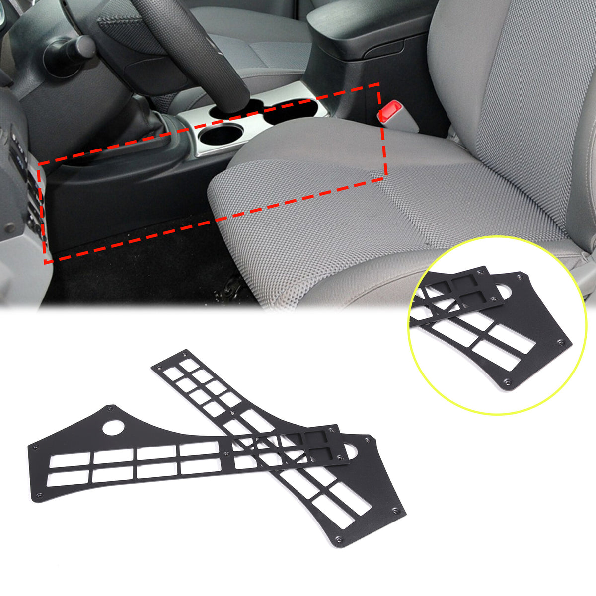 Interior Storage Molle Panel Center Console Organizer For Toyota Tacoma 05-15 5