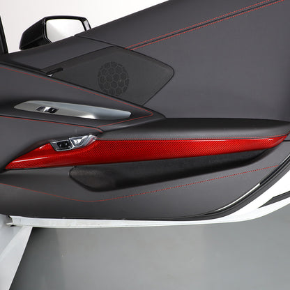 Red Real Carbon Fiber Full Interior Set Decor Trim Kit for Corvette C8 20-25 - Styles 41-45 46