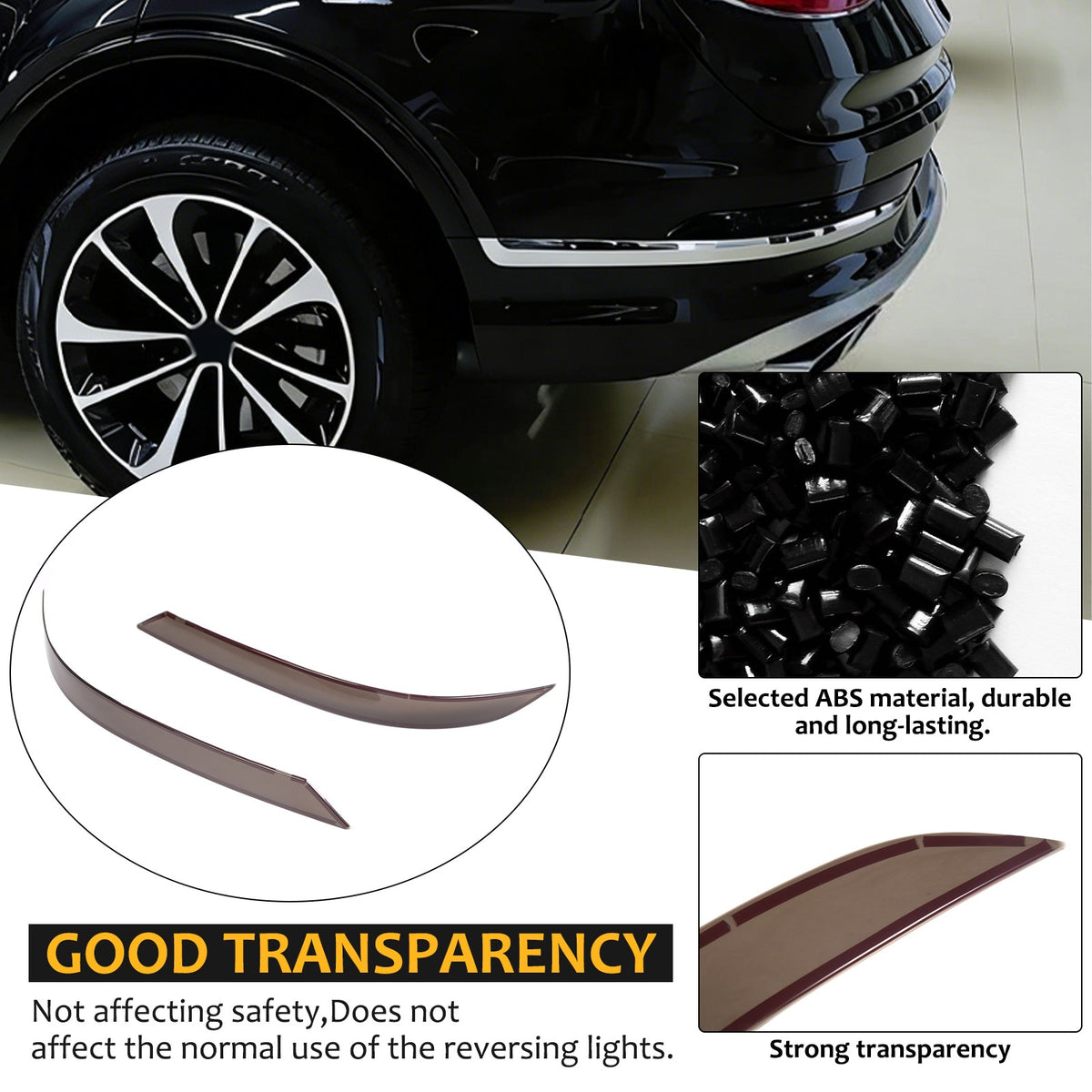 Smoked Black Rear Fog Light Lamp Trim Cover For Bentley Bentayga 2021-23 US 24