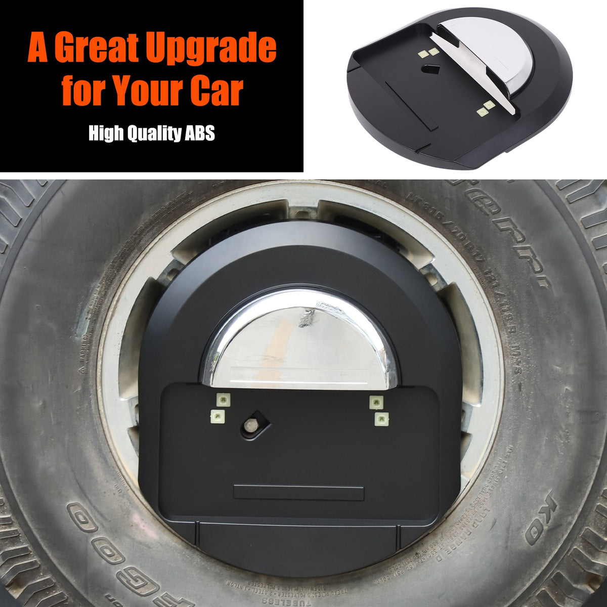 Matte Black Spare Tire License Plate Bracket OE:25782333 For Hummer H2 2003-2009 7