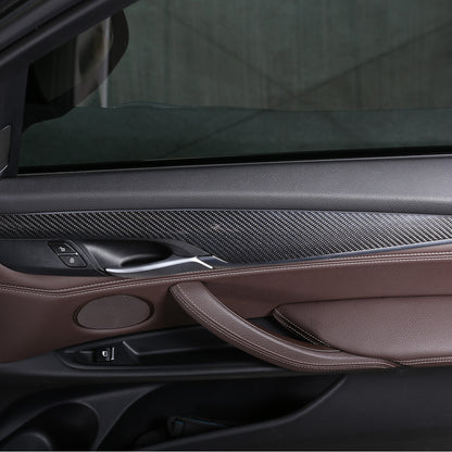 Real Carbon Fiber Interior Door Panel Decor Trim For BMW X5 F15 2014-2018 7