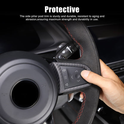 Matte Real Carbon Fiber Steering Wheel Button Cover Trim For Lotus EMIRA 21-25 18