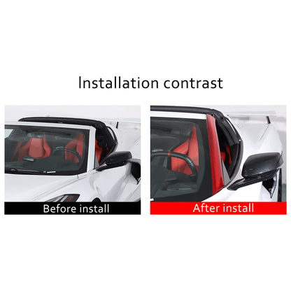Red Carbon Fiber Exterior A-pillar Trim Cover Fits For Corvette C8 2020-2026 US 8