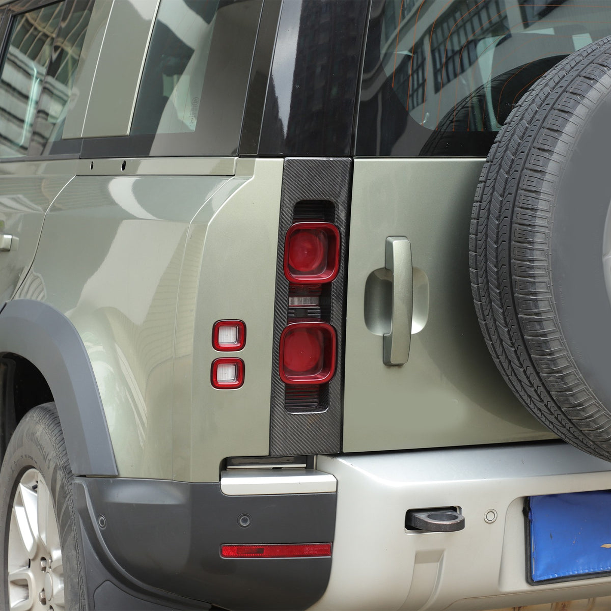 Real Carbon Fiber Rear Tail Light Panel Trim For Land Rover Defender L663 20-25 14
