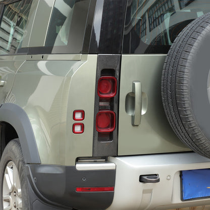 Real Carbon Fiber Rear Tail Light Panel Trim For Land Rover Defender L663 20-25 14