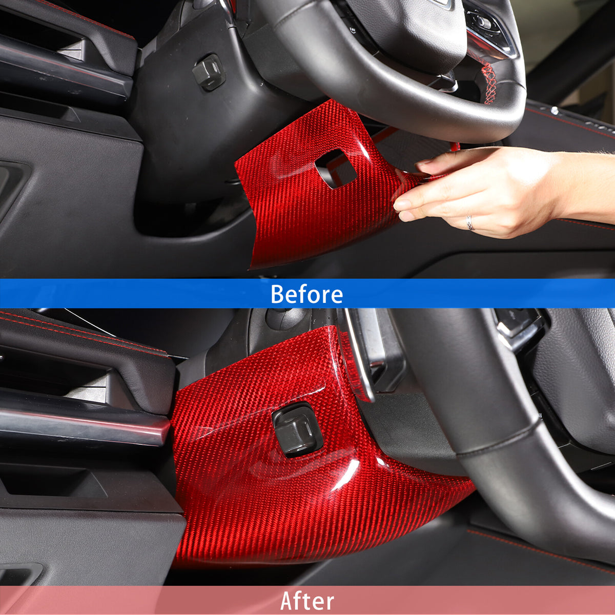 Red Real Carbon fiber Steering Wheel Lower Base Cover For Corvette C8 Z06 20-26 12