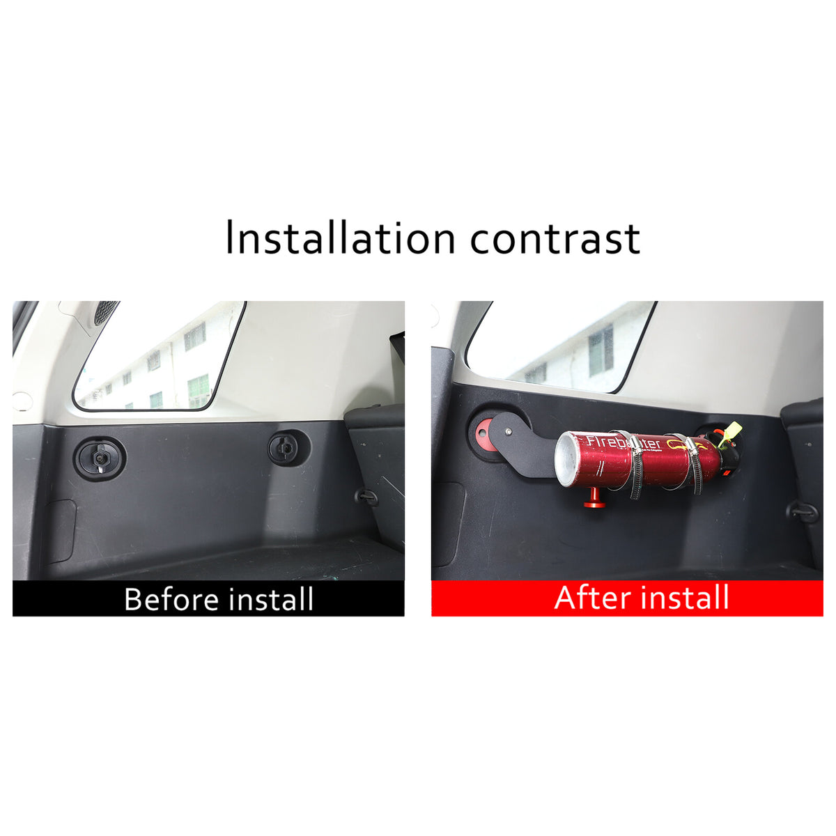 Black Steel Trunk Fire Extinguisher Bracket Holder For Toyota FJ Cruiser 2007-21 4
