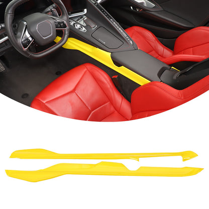 Yellow ABS Center Console Lower Armrest Box Panel Trim For Corvette C8 2020+ 2