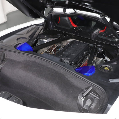 Blue Real Carbon Fiber Rear Strut Shock Tower Cover Mag Ride For Corvette C8 20+ 13