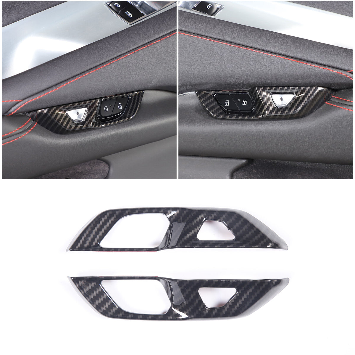 ABS Carbon Fiber Interior Full Cover Trim Kit Set For Corvette C8 2020-2025 116