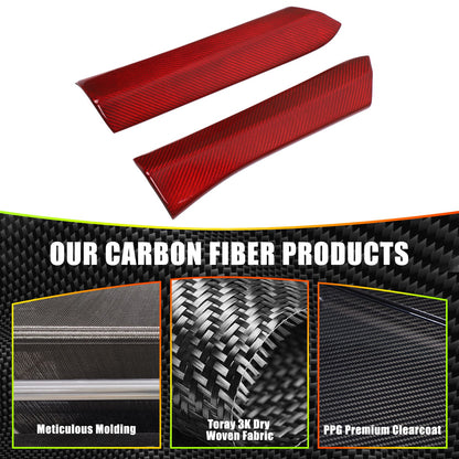 Red Real Carbon Fiber Gear Shift Side Panel Trim For Subaru WRX VB AT 2022+ 3