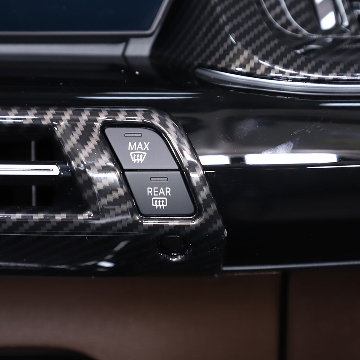 ABS Carbon fiber Center Console air outlet frame Trim For BMW X1 U11 2023-24 12