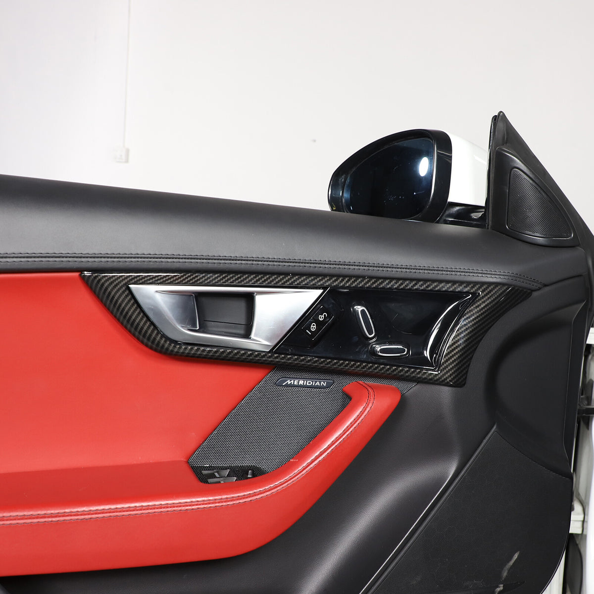 ABS Carbon Fiber Inner Door Handle Frame Cover Trim For Jaguar F-TYPE 2013-2024 11