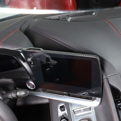 Real Carbon Fiber Center Console Screen Back Frame Trim For Corvette C8 20-25 US 9
