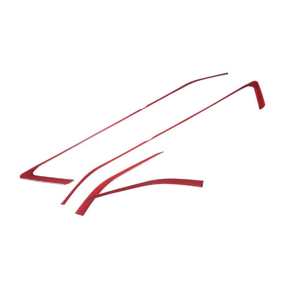 Red Soft Carbon Fiber Interior Decor Trim Kit Cover Set For Corvette C8 20-25 215