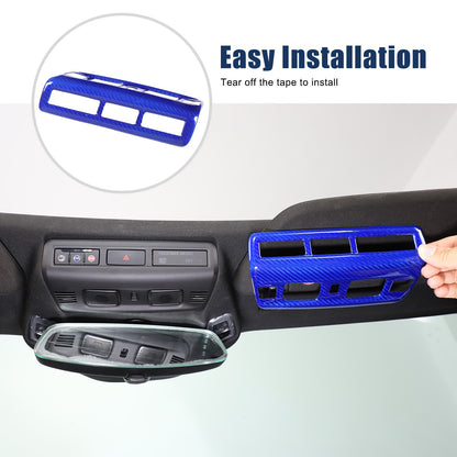 Blue Real Carbon Fiber Roof Reading Light Trim For Corvette C8 2020+ 8