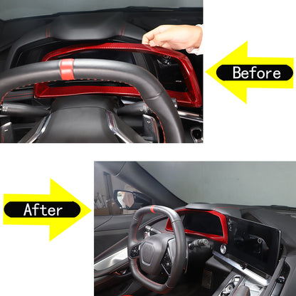 Red Real Carbon Fiber Full Interior Set Decor Trim Kit for Corvette C8 20-25 - Styles 26-30 20