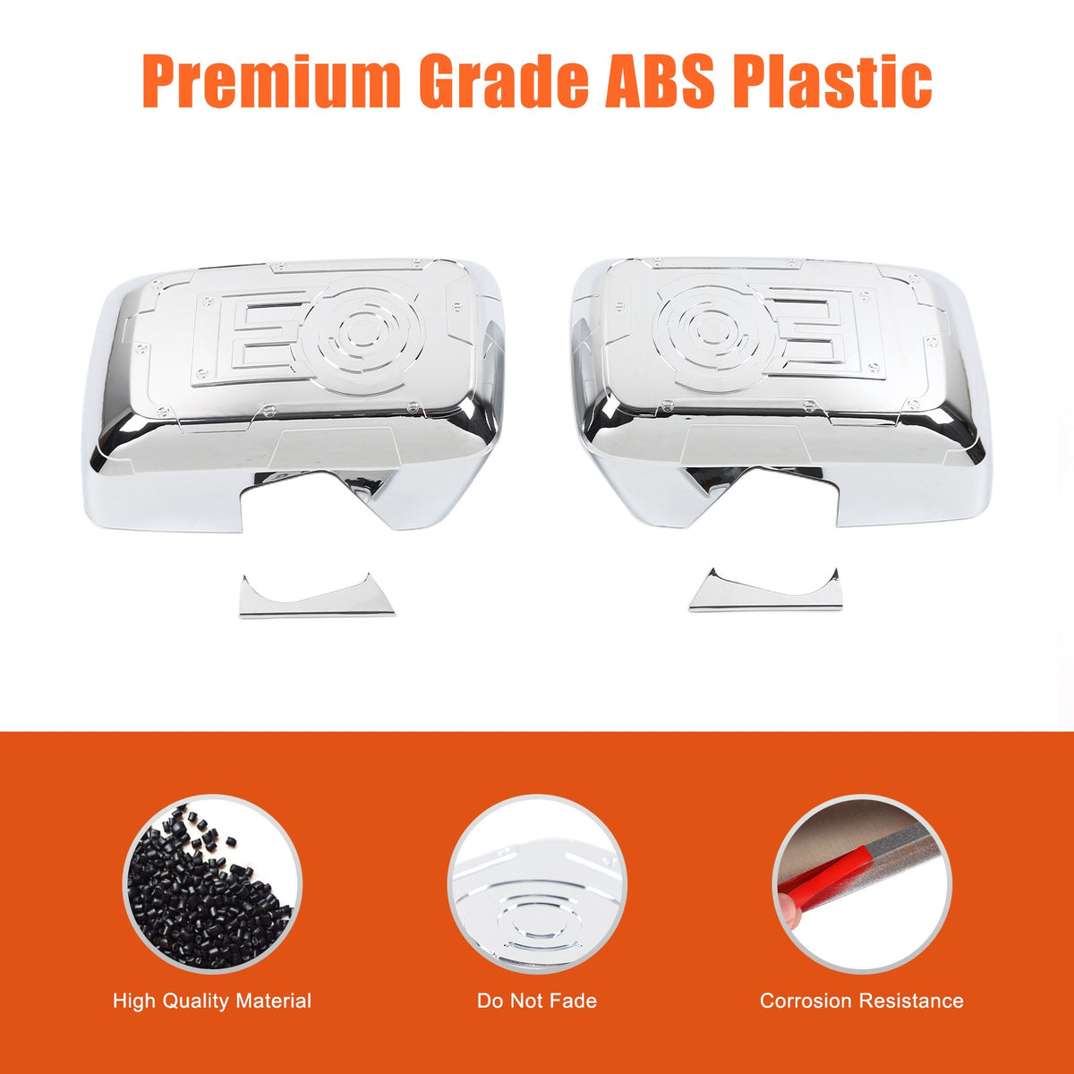 Mech Style Silver ABS Side Mirror Trim Cover For Hummer H3 2005-2009 9