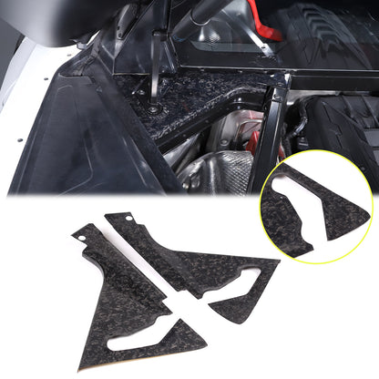 Forged Carbon fiber Front Hood Lift Support Corner Cover Trim For Corvette C8 1