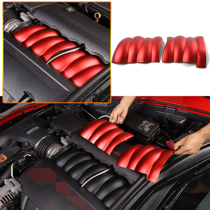 Red Engine Cabin Fluid Switch Intake Manifold Cover Set For Corvette C6 05-13 US 2