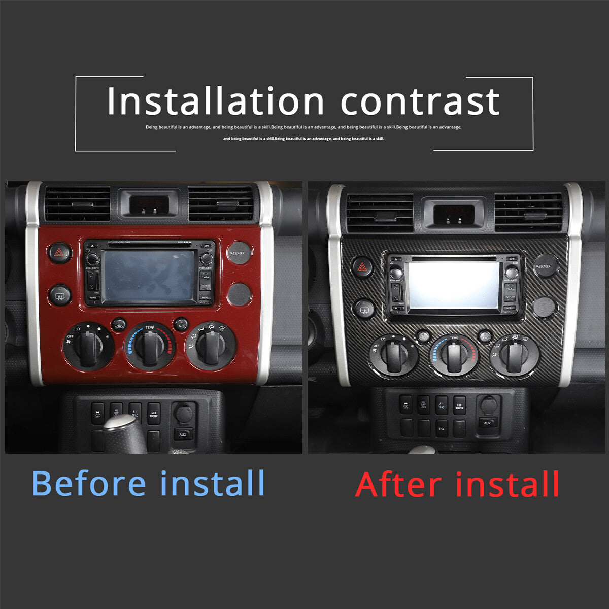18pcs Carbon Fiber Look Center Console Kit Trim For Toyota FJ Cruiser 2007-2020 19