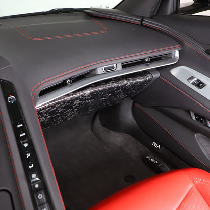 Forged Carbon Fiber Glove Box Trim Panel Cover Fit For Corvette C8 2020-2026 3