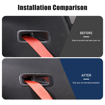 Real Carbon Fiber Seat Safety Belt Button Cover Frame Trim For Corvette C8 20-26 11