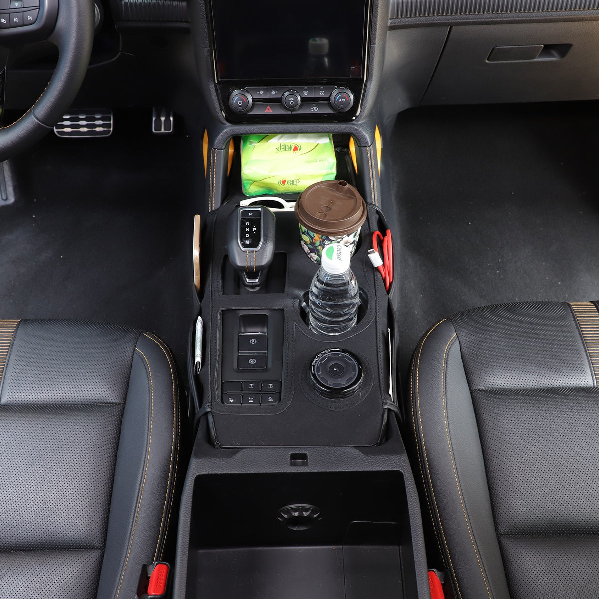 Suede Cloth Center Console Gear Shift Trim Cover For Ford Ranger T9 2023+ 11