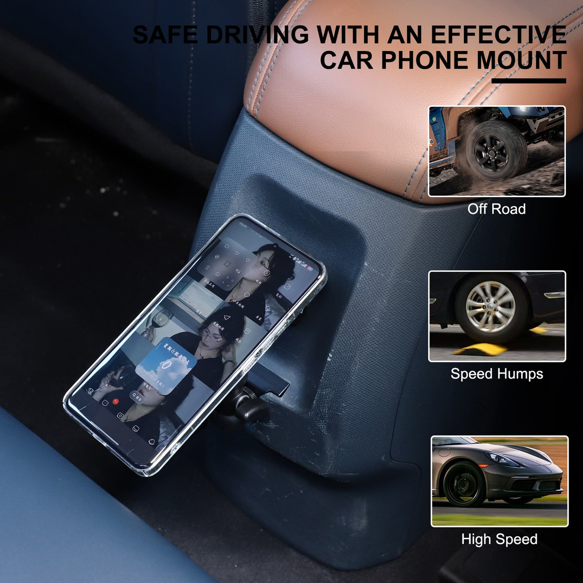 Magnetic Rear Seat Extendable Phone Mount Bracket For Ford Maverick 2022+ US 20