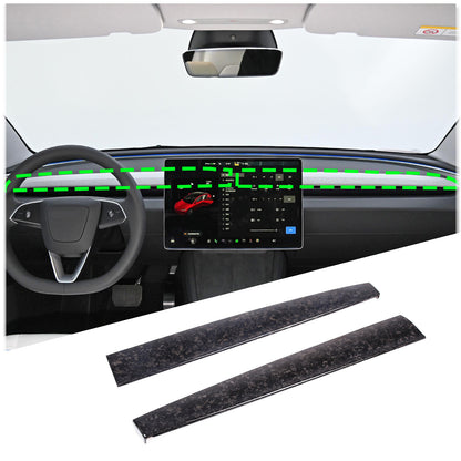 Forged Real Carbon Fiber Dashboard Panel Cover Trim For Tesla Model Y 3 2016-22 3