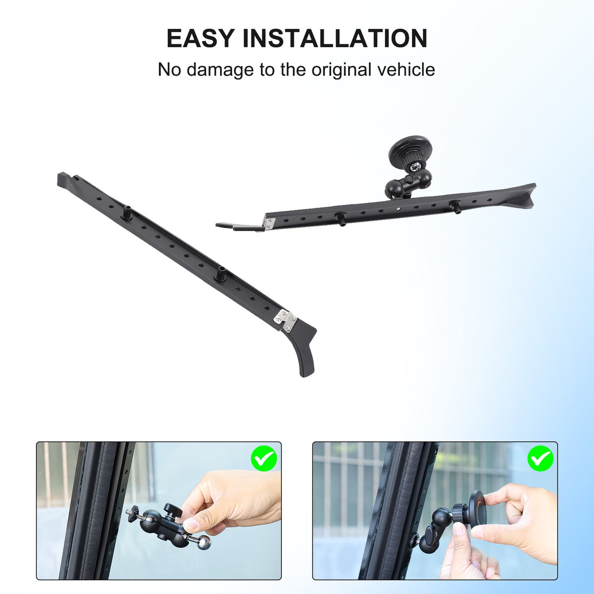 Black Magnetic A-Pillar Mount Bracket For Land Rover Defender L316 2004-2018 6