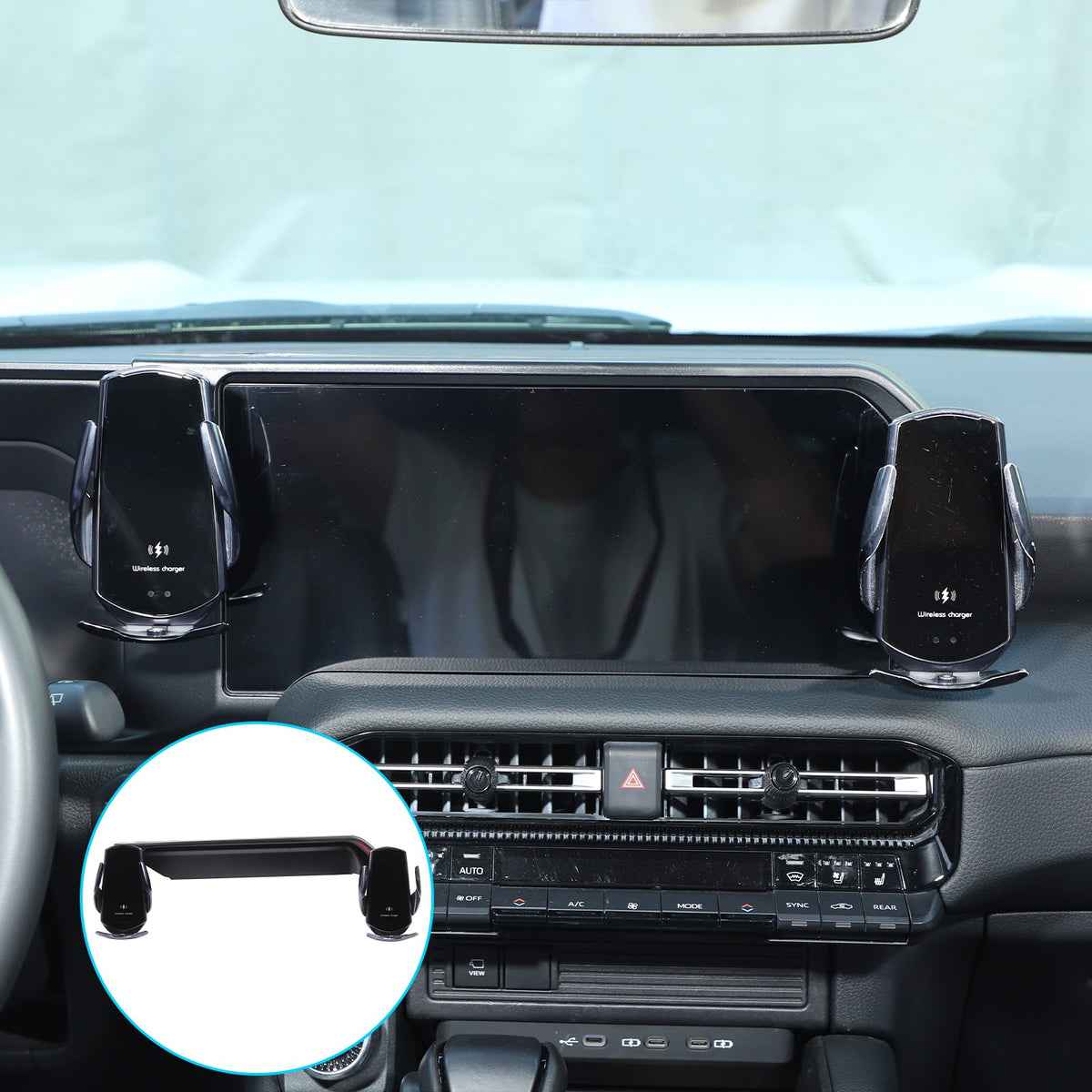 Wireless Charging Phone Holder Storage Box Tray For Toyota Prado LC250 2024+ 13