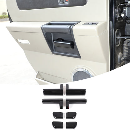 Glossy Piano Black ABS Interior Door Handle Trim For Hummer H2 2003-2007 US 4