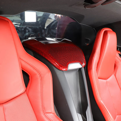 Real Carbon Fiber Rear Speaker Upper Trim Cover For Corvette C8 Coupe 20-26 13