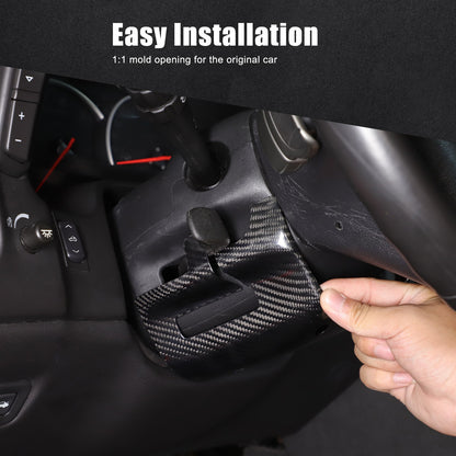 Real Dry Carbon Fiber Steering Wheel Base Lower Trim For Corvette C6 2005-2013 19