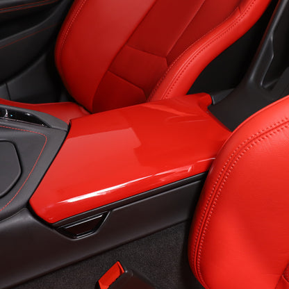 ABS Sports Red Interior Center Armrest Trim Cover For Corvette C8 2020-2026 9