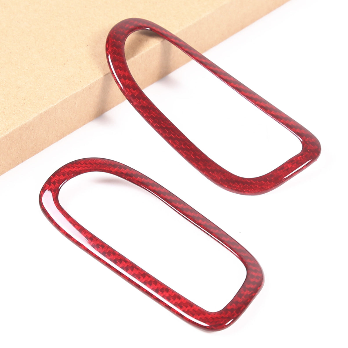 Red Carbon Fiber Interior A-pillar Speaker Frame Trim For Corvette C6 2005-2013 4
