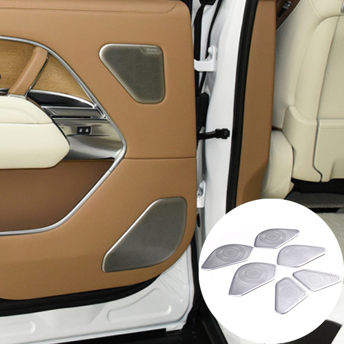 S. Steel Door Speaker A pillar Cover Mesh Trim For LR Range Rover Vogue 2022-23 3